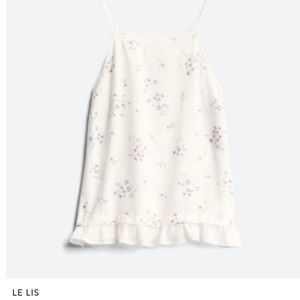 LE LIS white flower blouse tank